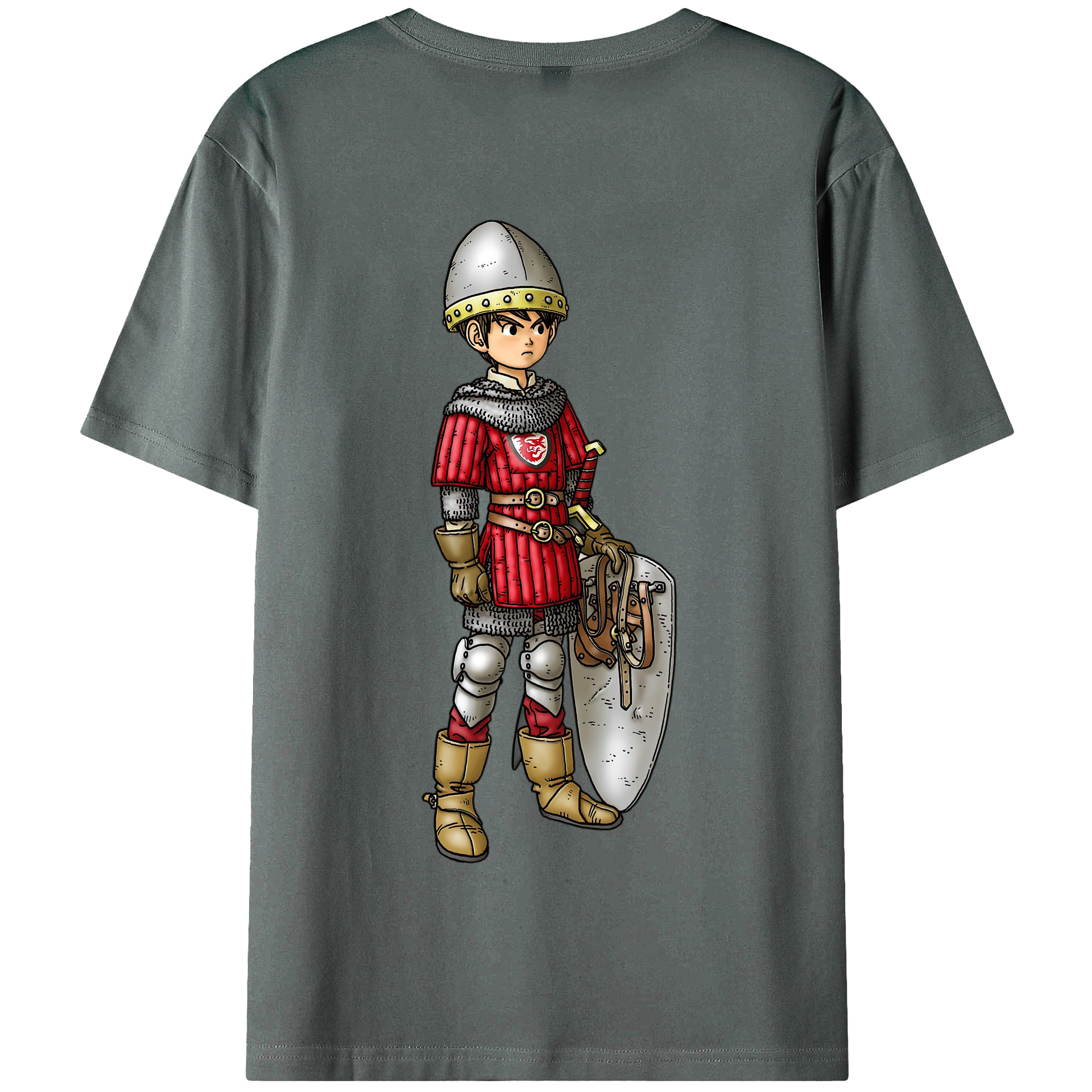 （画像用） ドラゴンクエスト Doragon Kuesuto Dragon Quest 綿100％半袖Tシャツ（背面プリント）